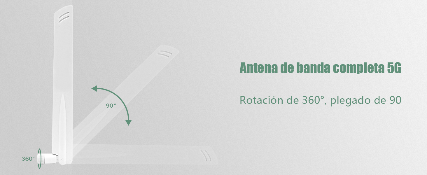 Antena de banda completa 5G Rotación de 360°, plegado de 90