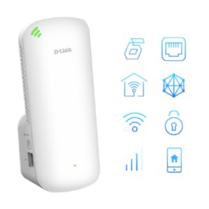 DAP-X1860 AX1800 Mesh Wi-Fi 6 Range Extender - right angled view.