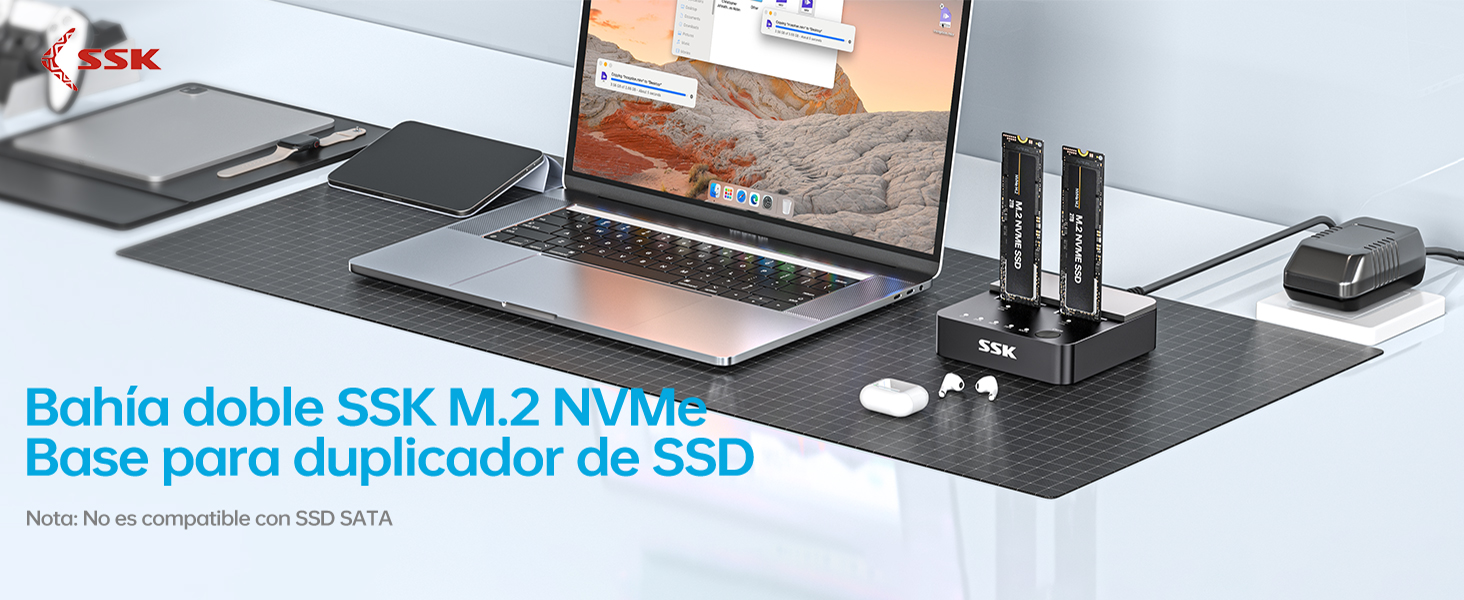 20 Gbps Caja SSD NVMe M.2 de Doble Bahía