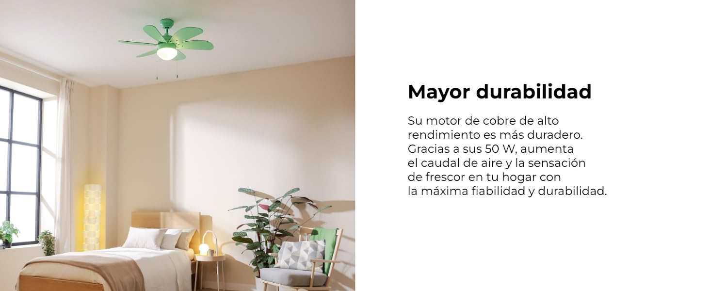 ventilador de techo con luz led ventiladores lampara aspas silencioso dormitorio Cecotec ceiling fan