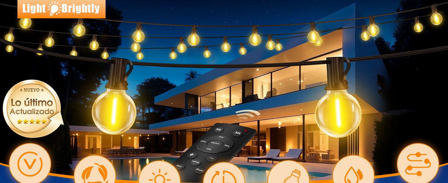 guirnalda luces exterior