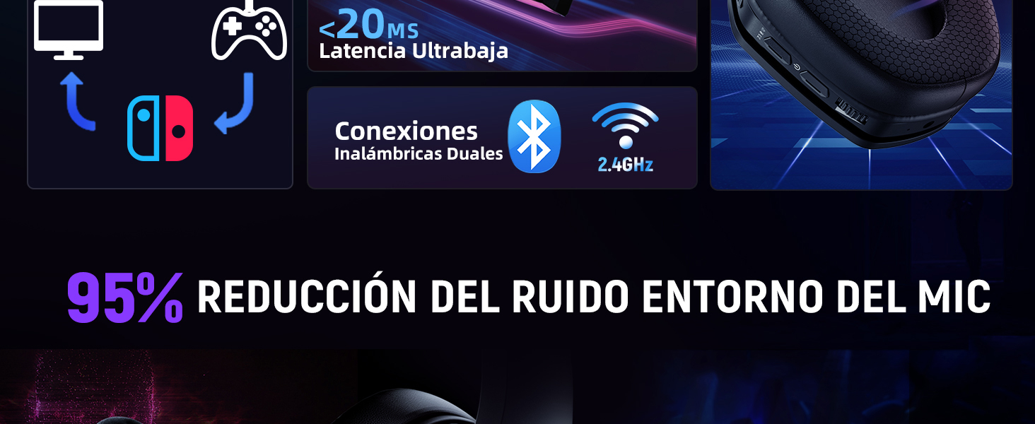 Cascos Gaming Inalámbricos