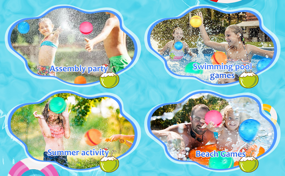Los globos de agua son ideales para todo tipo de fiestas de verano.
