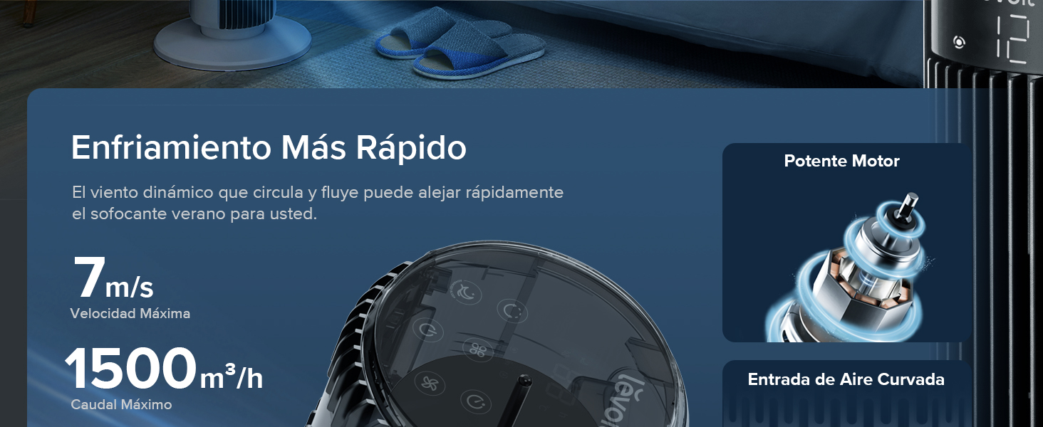 enfriamiento más rápido con potente motor