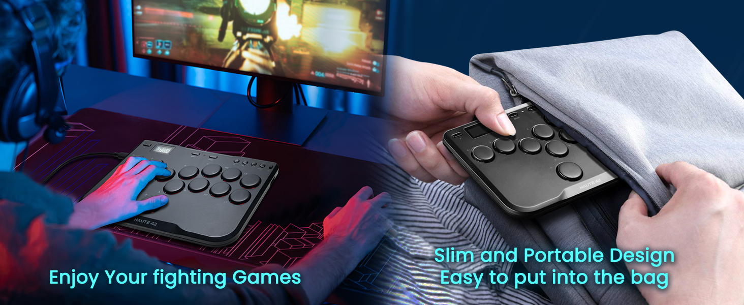 Arcade Fight Stick, P12 Mando de Arcade Controlador Teclado sin Palanca Joystick Juegos de Lucha