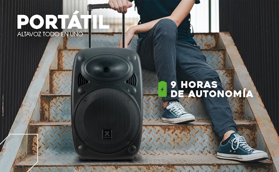 Altavoz todo en uno portátil potente bateria