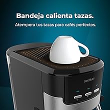 Cafetera espresso con 20 bares con vaporizador.