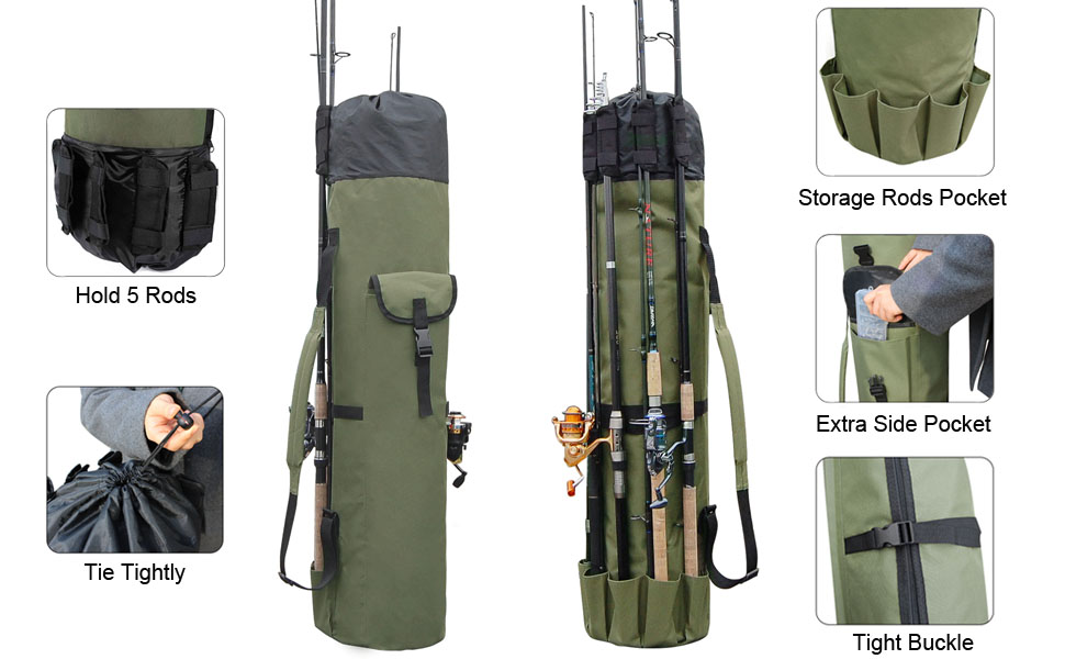Bolsa de Pesca Estuche de caña de Pescar Oxford Bolsa de Almacenamiento de Herramientas de Pesca
