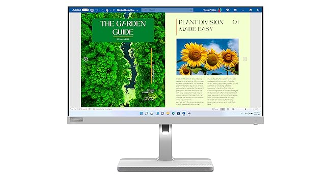 Imagen frontal monitor Lenovo L24m-40 sobre fondo blanco
