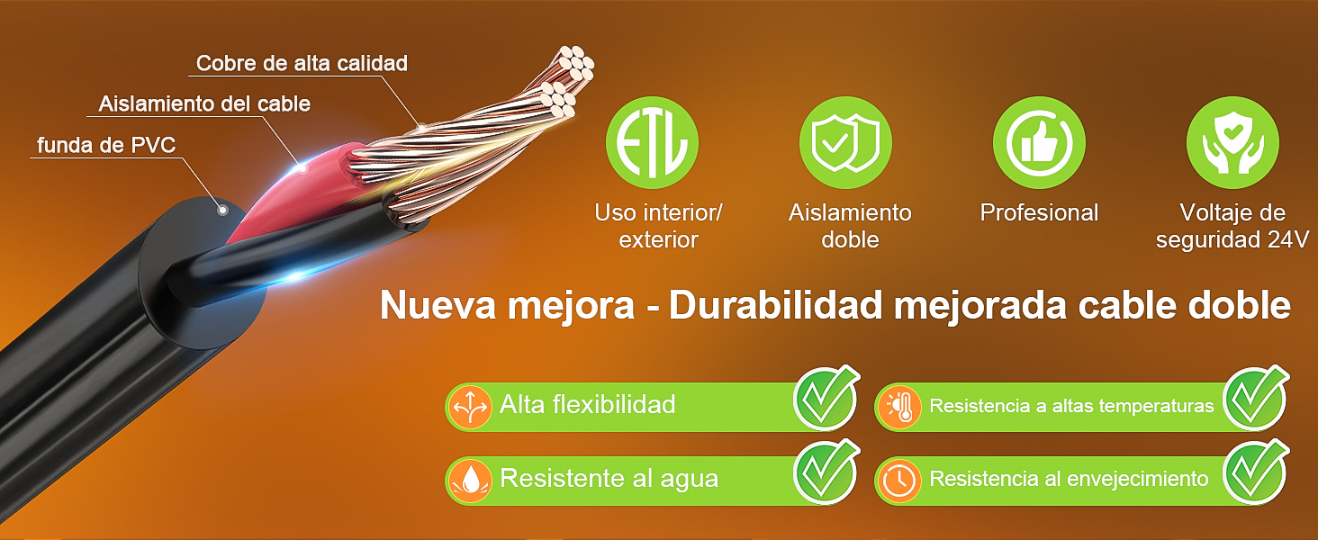 Guirnalda luminosa exterior solar LED