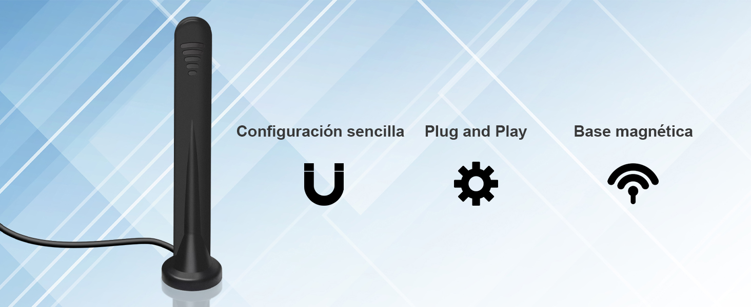 Configuración sencilla Plug and Play Base magnética