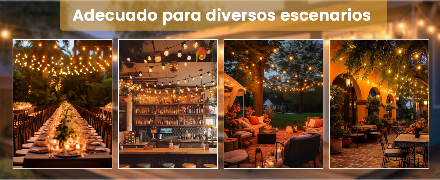 guirnalda luces exterior para fiesta,