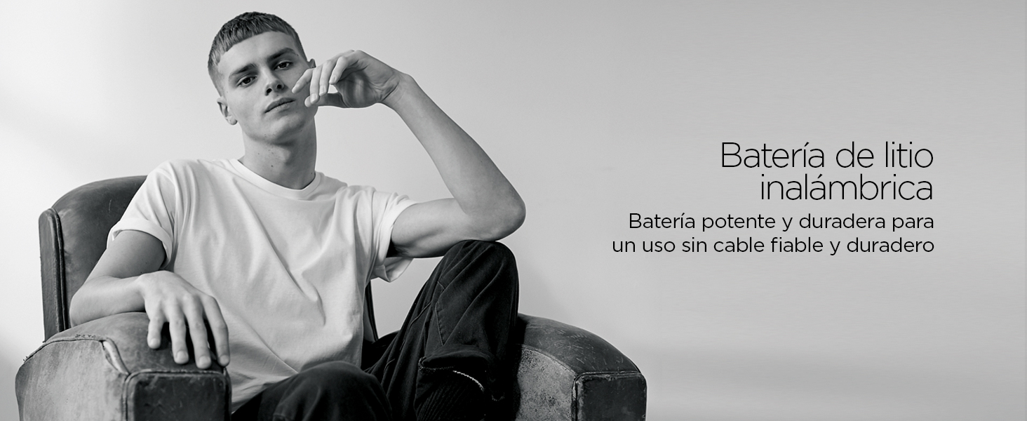 BATERÍA DE LITIO INALÁMBRICA, USO SIN CABLE, BATERÍA DURADERA, CORTAPELOS SIN CABLE, BATERÍA LITIO