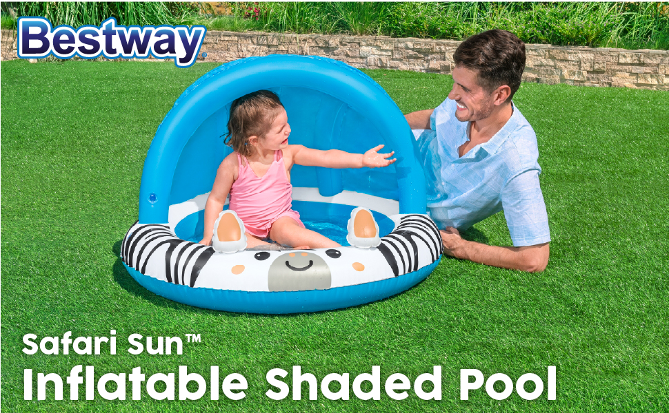 Piscina inflable, piscina para niños, piscina para niños, piscina infantil con sombra, piscina inflable para niños