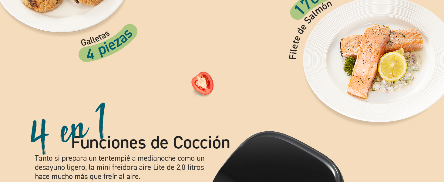 4 en 1 Funciones de Coccion Galletas 4 piezas Filete de Salmon 176g