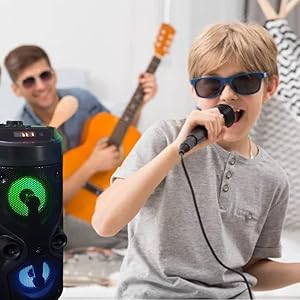 karaoke con luces, Altavoz bluetooth, Altavoz bluetooth con micrófono potente, Altavoz karaoke niño