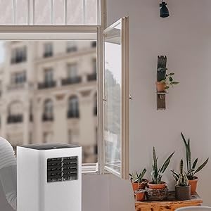aparato de aire acondicionado portatil, facil de transportar, blanco y negro