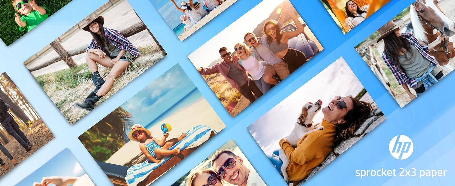 Papel fotográfico HP Sprocket Zink de 2 x 3" con reverso adhesivo