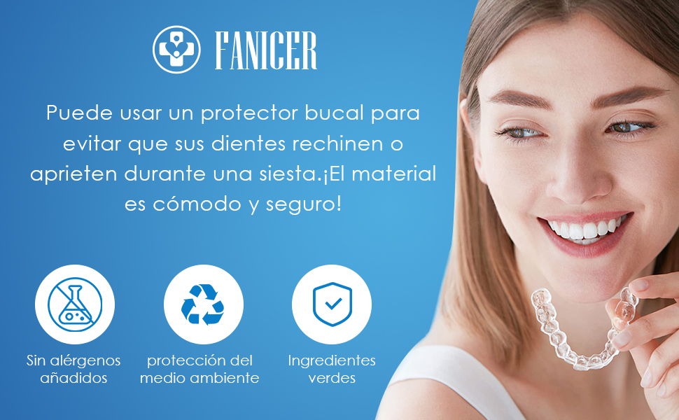 El texto dice «TANDIGN». Imagen promocional azul que muestra los iconos del cuidado dental y el diseño de la información.