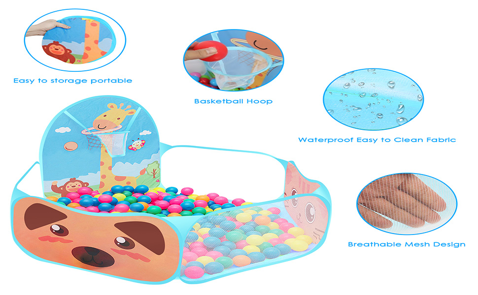 Tienda de campaña para bebés con bolas de plástico