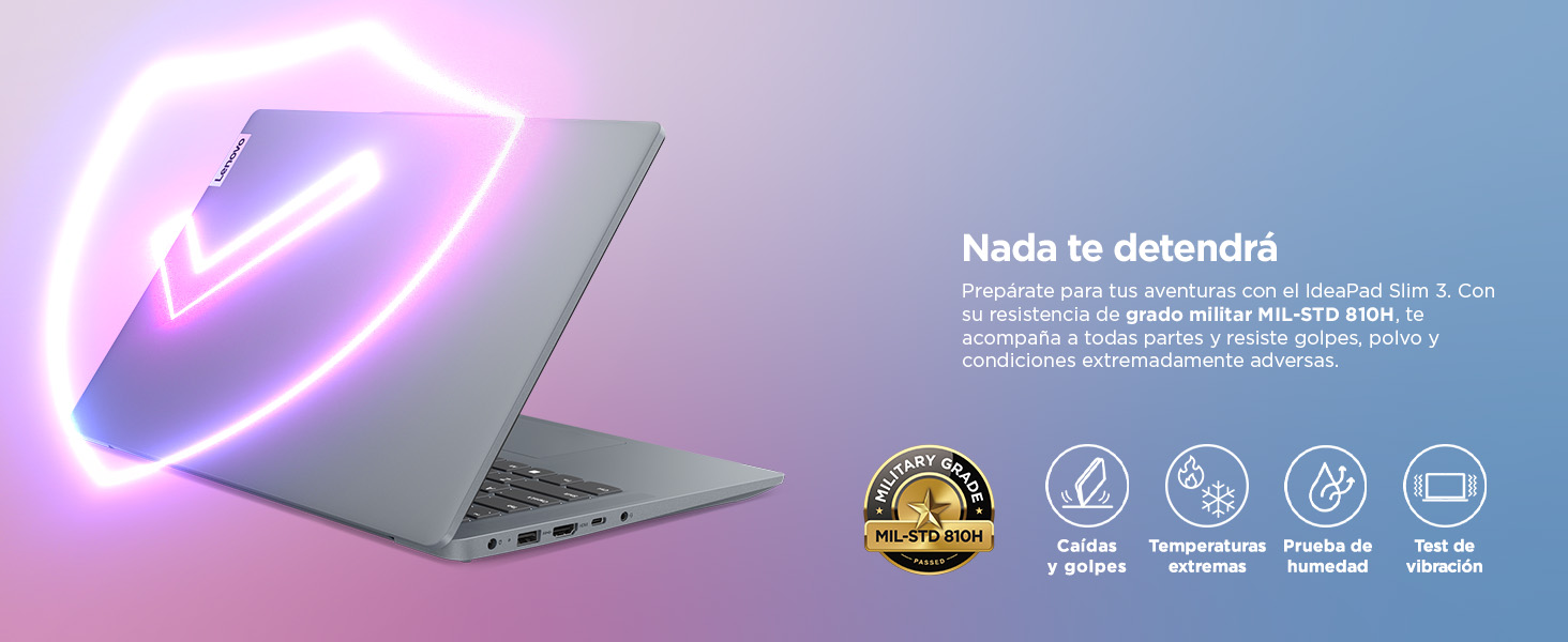 Lenovo IdeaPad Slim 3 Gen 8 imagen certificado Resistencia Grado Militar