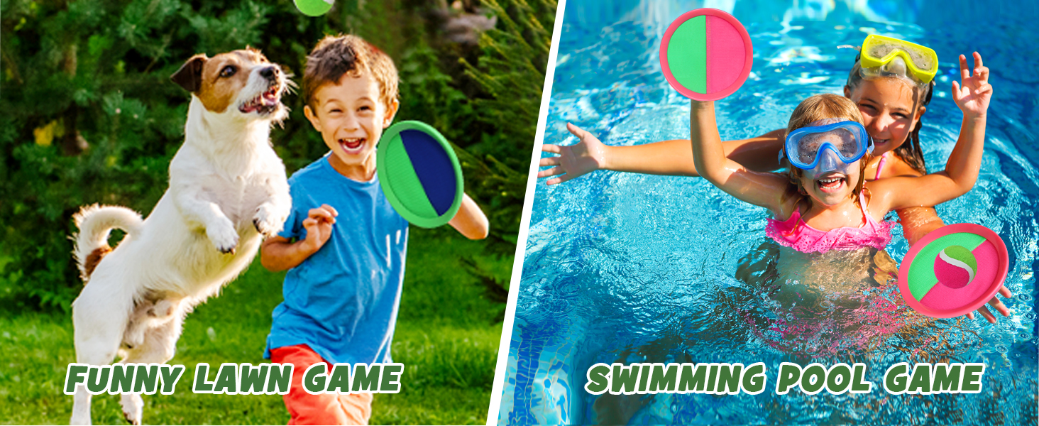Para niños con 4 paletas adhesivas 4 pelotas de lanzamiento