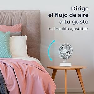 ventilador; ventilador de sobremesa; ventilador blanco; ventilador a batería; Ventilador Cecotec