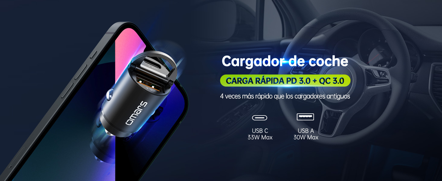 Cargador de coche USB Cargador de coche Cargador de coche Encendedor de cigarrillos USB