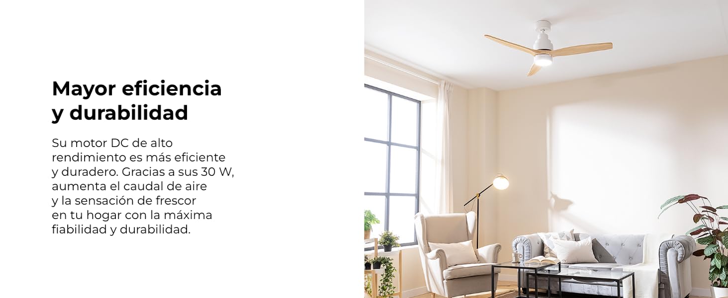 ventilador de techo con luz led ventiladores lampara aspas silencioso dormitorio Cecotec ceiling fan