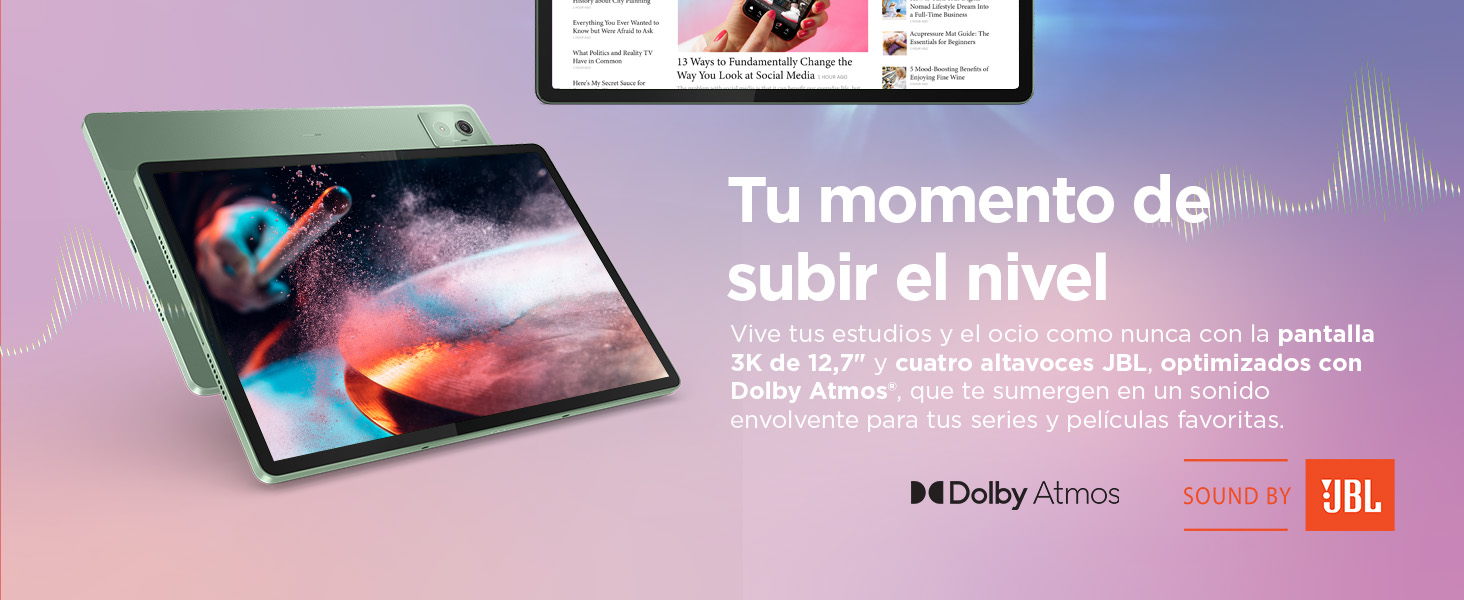 Lenovo Idea Tab Pro – Tablet 12.7" 3K Imagen lateral y trasera tablet color verde