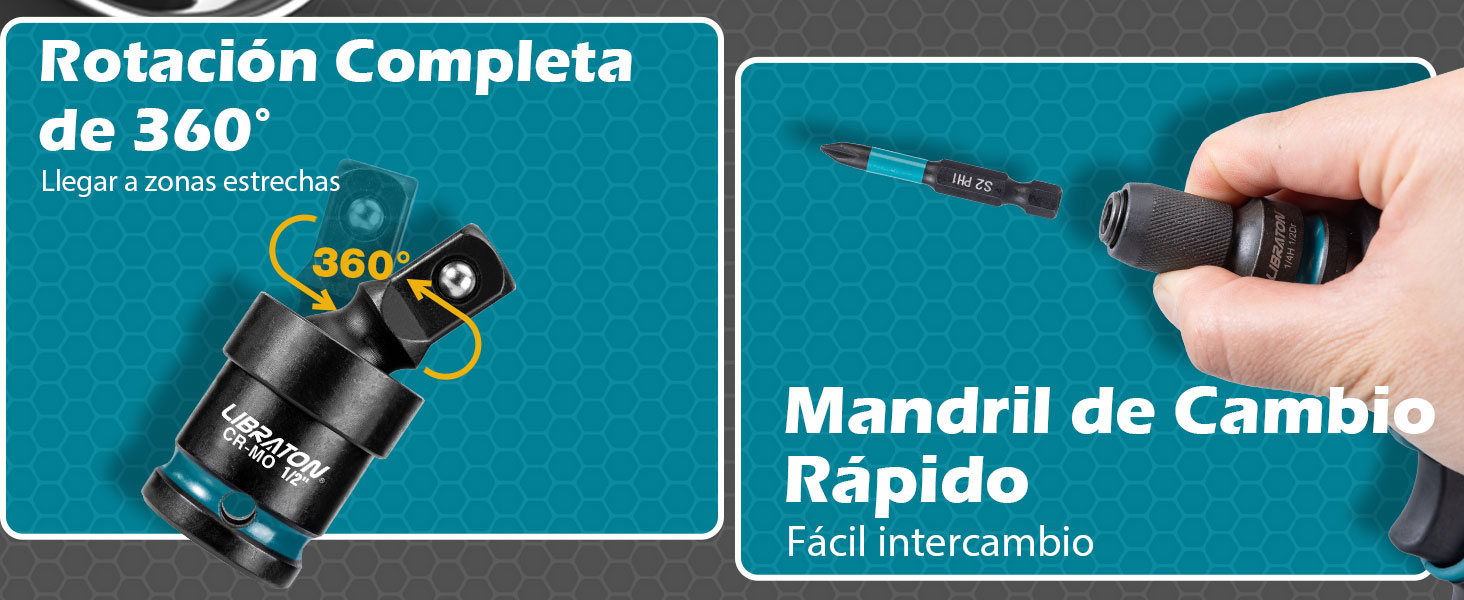 LIBRATON Juego de 11 Adaptadores y Reductores de Vasos de Impacto