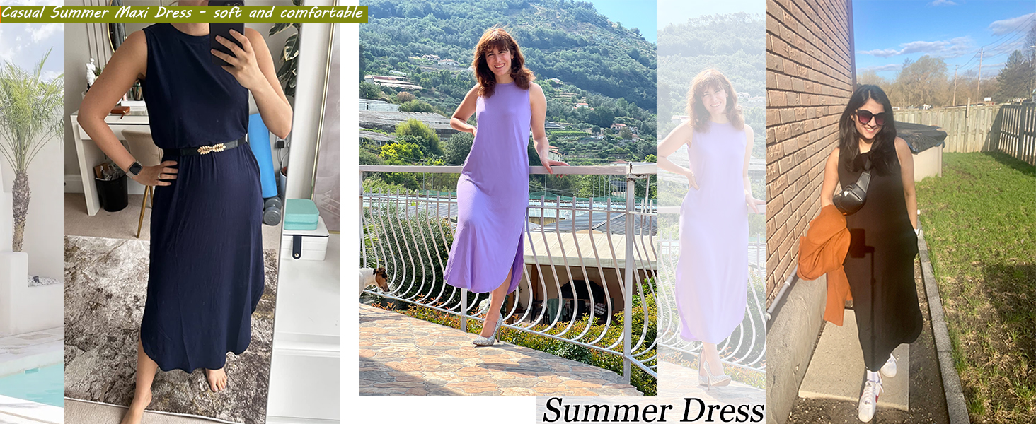AUSELILY Vestidos Largos Verano Mujer