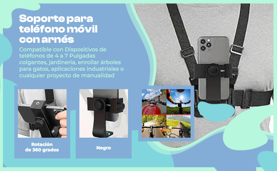 Soporte para teléfono móvil con arnés