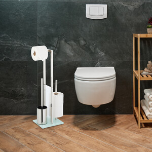 escobilla de baño y papel higienico
