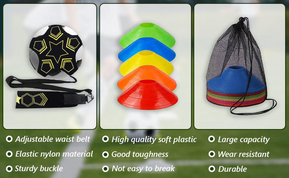 Juego de entrenamiento de fútbol está hecho SBR.Sombrero de fútbol fabricado en plástico suave.