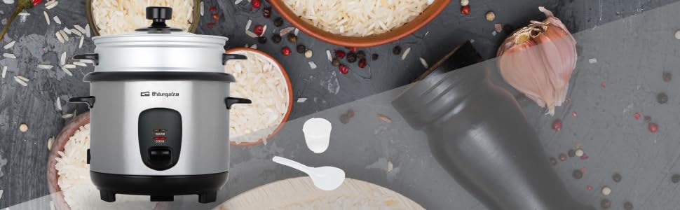 cocedor de arroz, cocedor de arroz orbegozo, arrocera, vaporera, arrocera y vaporera, olla arrocera