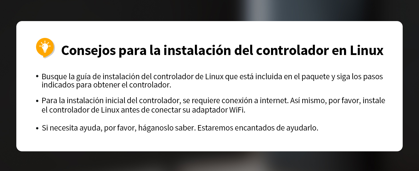 Consejos para la instalación de controladores y recordatorios importantes para este USB WiFi Linux