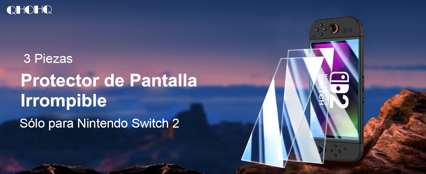 3 Piezas Protector de Pantalla Irrompible Sólo para Nintendo Switch 2