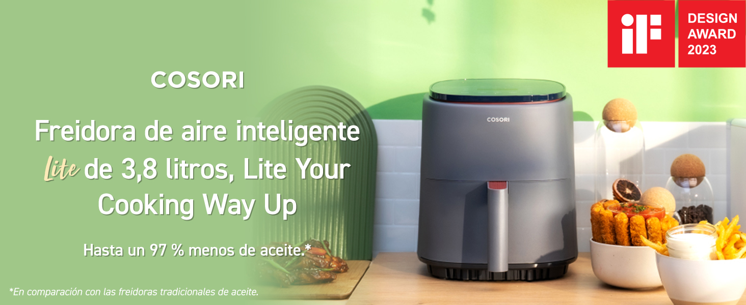 COSORI Freidora de aire inteligente Lite de 3,8 litros, Lite Your Cooking Way Up
