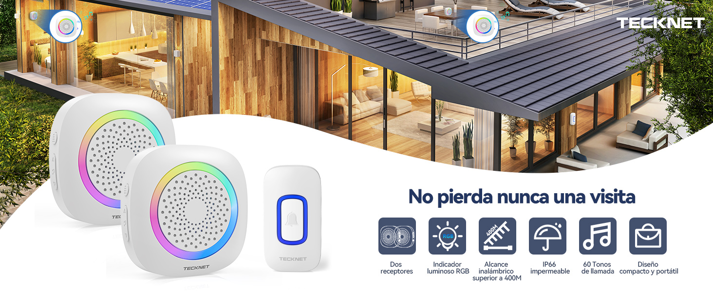 Timbre Inalámbrico Exterior Impermeable