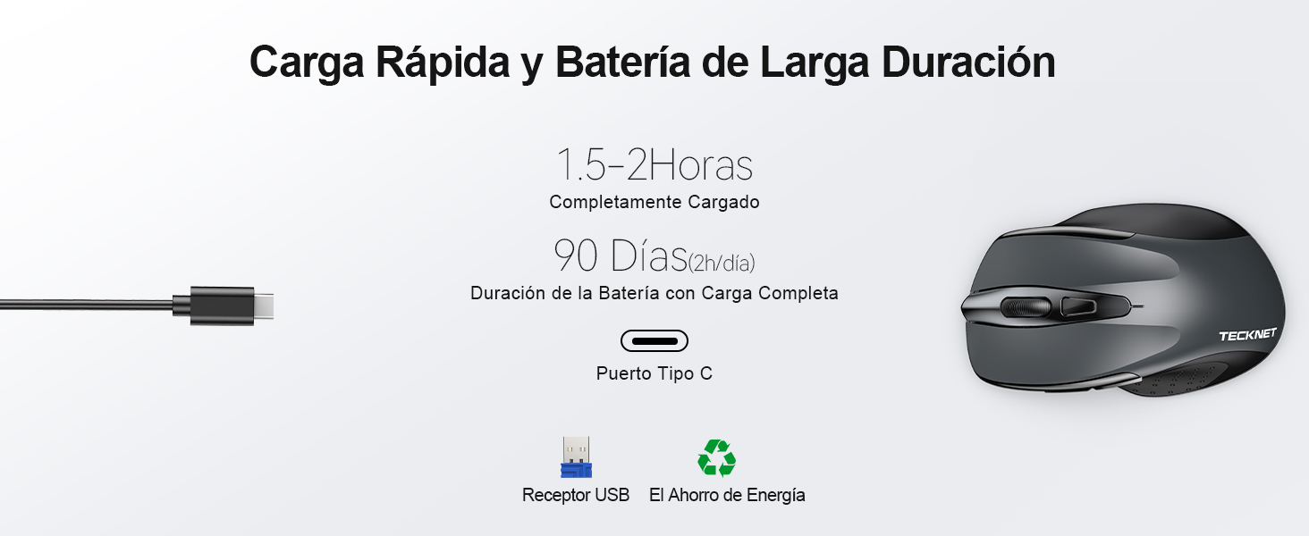 TECKNET Ratón Recargable