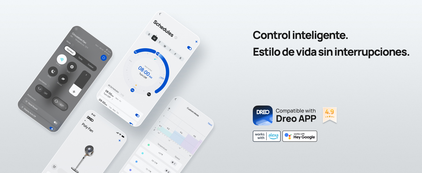 Dreo Ventiladores de mesa inteligentes para dormitorio