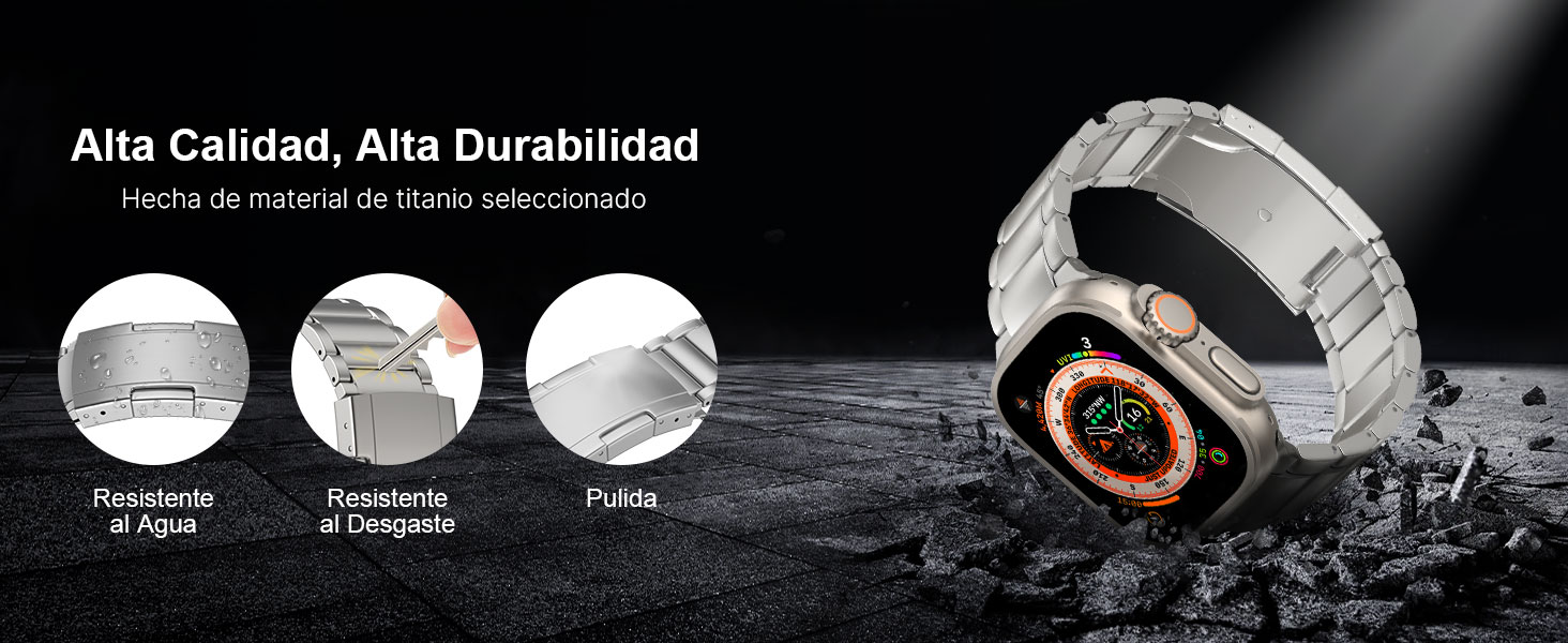 Correa de titanio compatible con Apple Watch