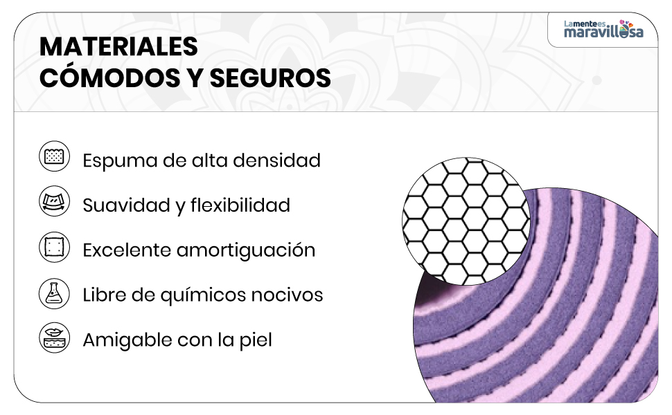 Materiales cómodos y seguros