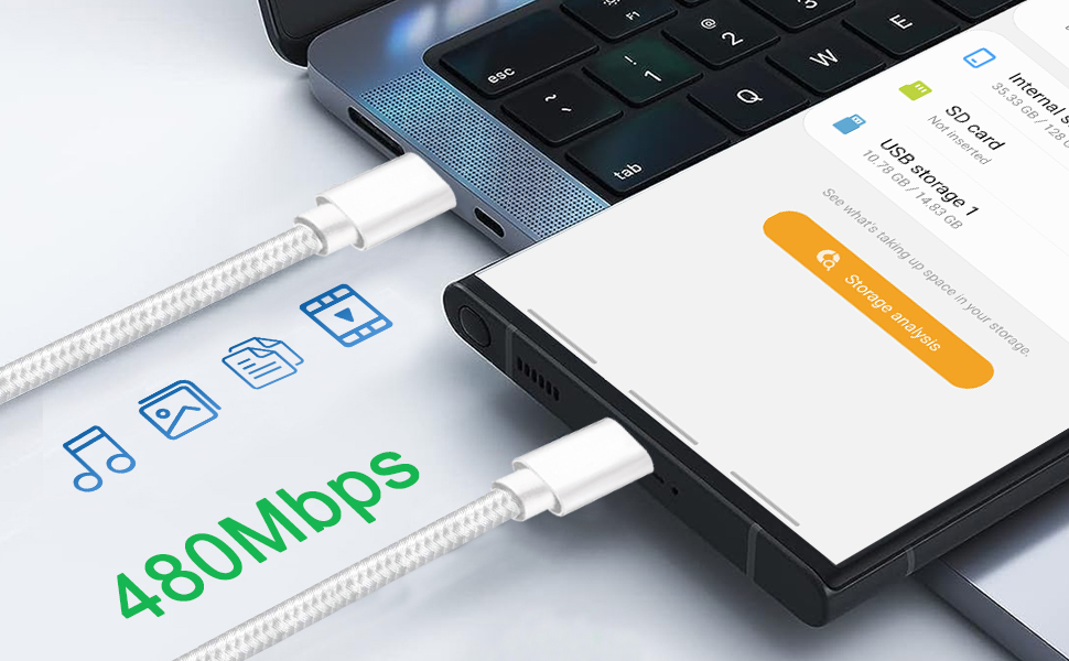 Cargador USB C 45W con 1.2m USB C a USB C Cable