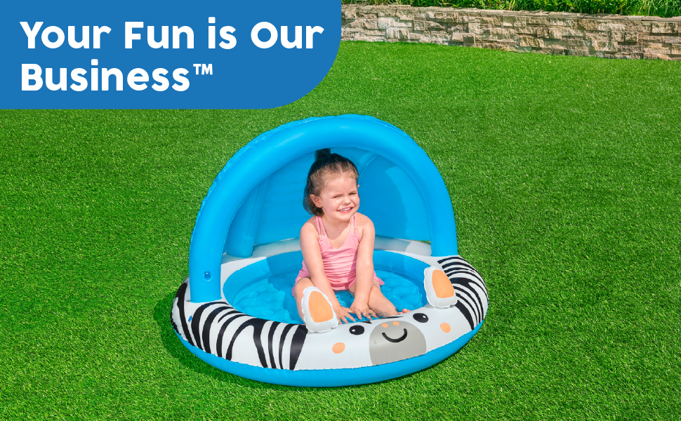 Piscina inflable, piscina para niños, piscina para niños, piscina infantil con sombra, piscina inflable para niños