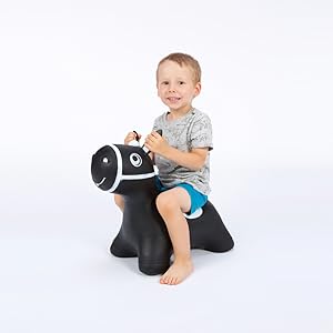 Hoppimals black Horse with boy