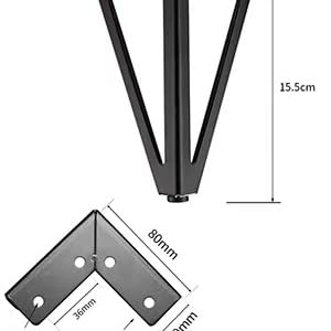 Patas para muebles, color negro, 15 cm