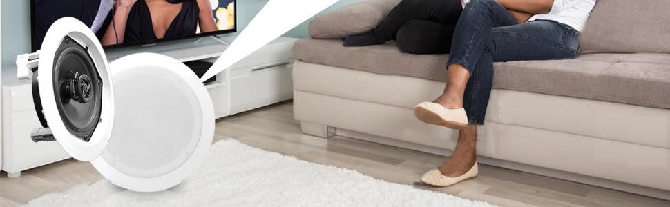Altavoces Montaje Techo Pared Sonido Estéreo Empotrado Audio Sistema In-wall
