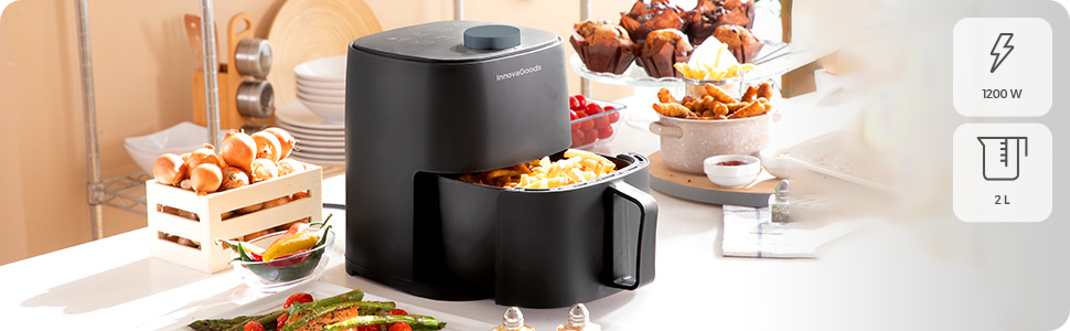 InnovaGoods - Air Fryer - Fryinn Lite Black 2000
